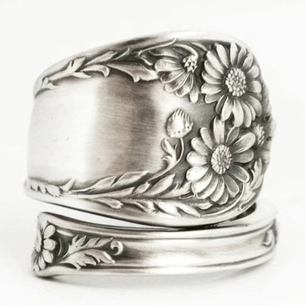 Boho Daisy or Sunflower Spoon Ring #760 - Picture 10 of 10